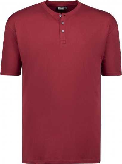 Adamo Silas Regular fit Serafino T-shirt Burgundy - Tricouri - Tricouri Bărbați Mărimi Mari