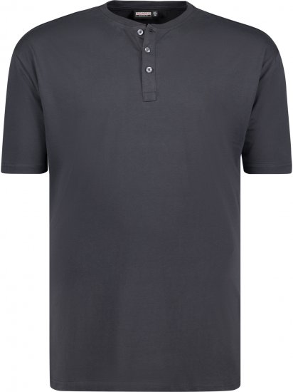 Adamo Silas Regular fit Serafino T-shirt Charcoal - Tricouri - Tricouri Bărbați Mărimi Mari