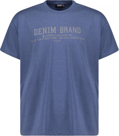 Adamo Simon Regular fit Printed T-shirt Denim Blue - Tricouri - Tricouri Bărbați Mărimi Mari