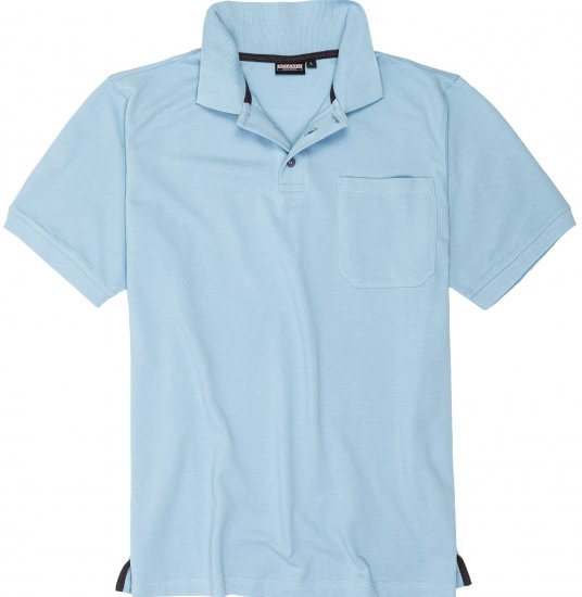 Adamo Klaas Regular fit Polo Shirt with Pocket Light Blue - Tricouri polo - Tricouri Polo Bărbați Mărimi Mari