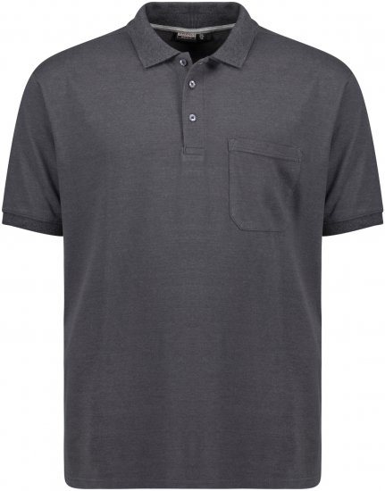 Adamo Klaas Regular fit Polo Shirt with Pocket Charcoal - Tricouri polo - Tricouri Polo Bărbați Mărimi Mari