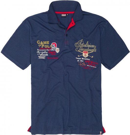 Adamo DURBAN Regular fit Polo Shirt Navy - Tricouri polo - Tricouri Polo Bărbați Mărimi Mari
