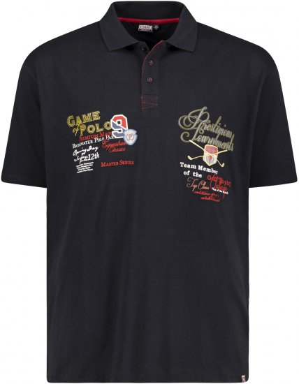 Adamo DURBAN Regular fit Polo Shirt Black - Tricouri polo - Tricouri Polo Bărbați Mărimi Mari