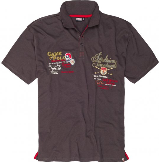 Adamo DURBAN Regular fit Polo Shirt Charocal - Tricouri polo - Tricouri Polo Bărbați Mărimi Mari