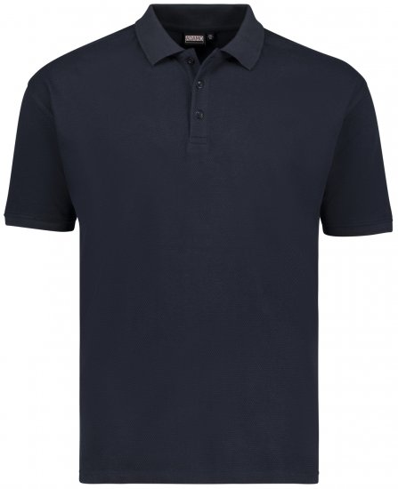 Adamo Stephan Waffelpique Poloshirt Navy - Tricouri polo - Tricouri Polo Bărbați Mărimi Mari