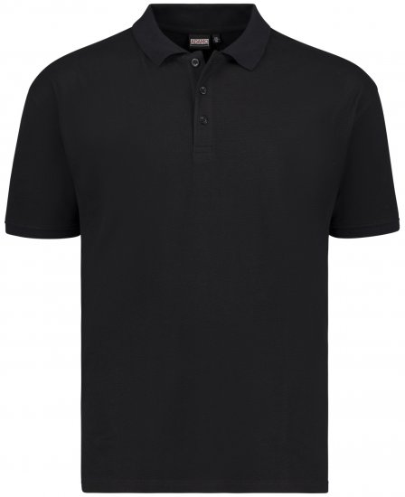 Adamo Stephan Waffelpique Poloshirt Black - Tricouri polo - Tricouri Polo Bărbați Mărimi Mari