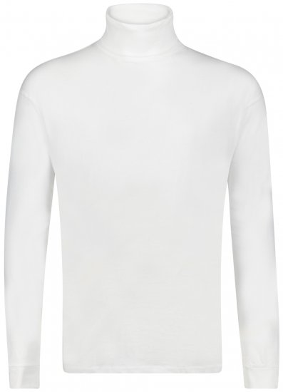 Adamo Fabio Comfort fit Turtleneck Long sleeve T-shirt White - Tricouri - Tricouri Bărbați Mărimi Mari