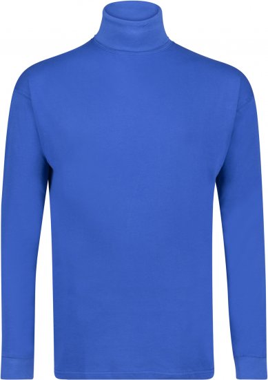 Adamo Fabio Comfort fit Turtleneck Long sleeve T-shirt Royal blue - Tricouri - Tricouri Bărbați Mărimi Mari