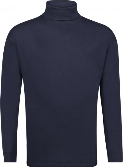 Adamo Fabio Comfort fit Turtleneck Long sleeve T-shirt Navy - Tricouri - Tricouri Bărbați Mărimi Mari