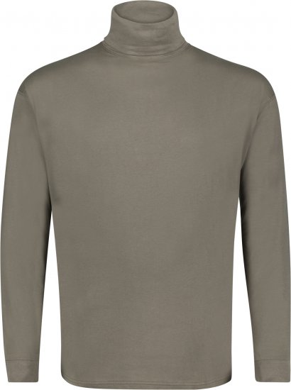 Adamo Fabio Comfort fit Turtleneck Long sleeve T-shirt Khaki - Tricouri - Tricouri Bărbați Mărimi Mari