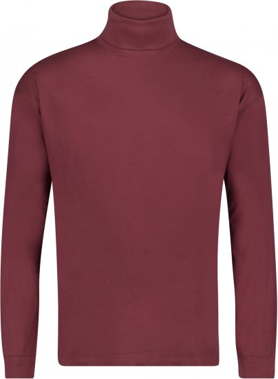 Adamo Fabio Comfort fit Turtleneck Long sleeve T-shirt Burgundy - Tricouri - Tricouri Bărbați Mărimi Mari