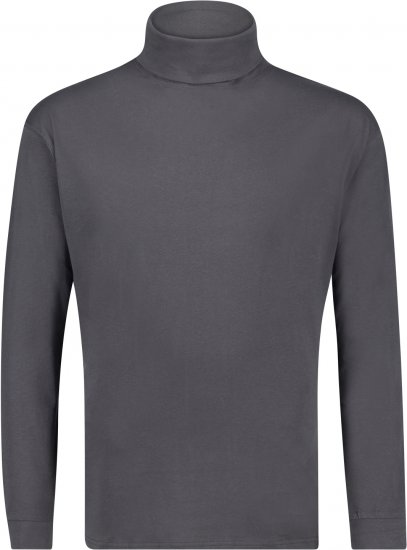 Adamo Fabio Comfort fit Turtleneck Long sleeve T-shirt Charcoal - Tricouri - Tricouri Bărbați Mărimi Mari