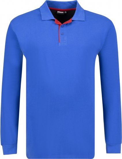 Adamo Peter Comfort fit Long sleeve Polo Blue - Tricouri polo - Tricouri Polo Bărbați Mărimi Mari