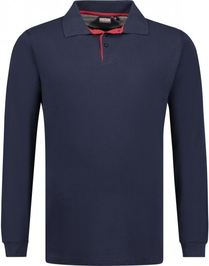 Adamo Peter Comfort fit Long sleeve Polo Navy - Tricouri polo - Tricouri Polo Bărbați Mărimi Mari