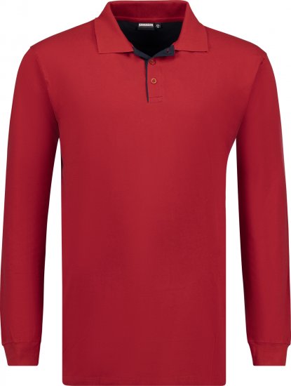 Adamo Peter Comfort fit Long sleeve Polo Red - Tricouri polo - Tricouri Polo Bărbați Mărimi Mari