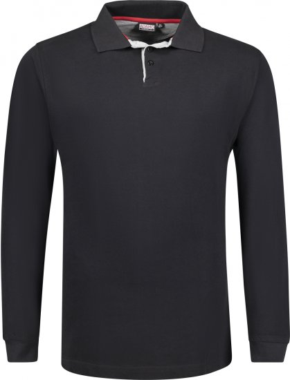 Adamo Peter Comfort fit Long sleeve Polo Black - Tricouri polo - Tricouri Polo Bărbați Mărimi Mari