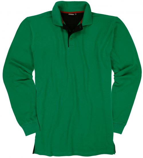 Adamo Peter Comfort fit Long sleeve Polo Green - Tricouri polo - Tricouri Polo Bărbați Mărimi Mari