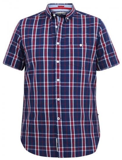 D555 ROYSTON S/S Shirt Navy - Cămăși - Cămăși Bărbați Mărimi Mari