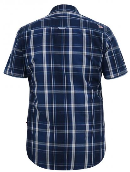 D555 HADSTOCK Check Button Down Collar S/S Shirt Navy - Cămăși - Cămăși Bărbați Mărimi Mari