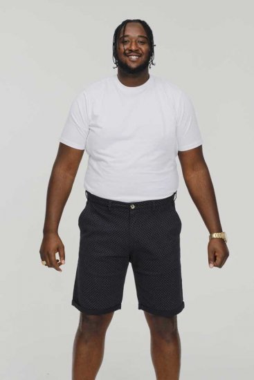 D555 DUDLEY AO Printed Stretch Chino Shorts Navy - Pantaloni scurți - Pantaloni Scurți Mărimi mari Bărbați 