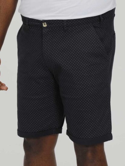 D555 DUDLEY AO Printed Stretch Chino Shorts Navy - Pantaloni scurți - Pantaloni Scurți Mărimi mari Bărbați 