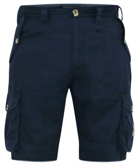 D555 RODNEY Cotton Cargo Shorts Navy - Pantaloni scurți - Pantaloni Scurți Mărimi mari Bărbați 