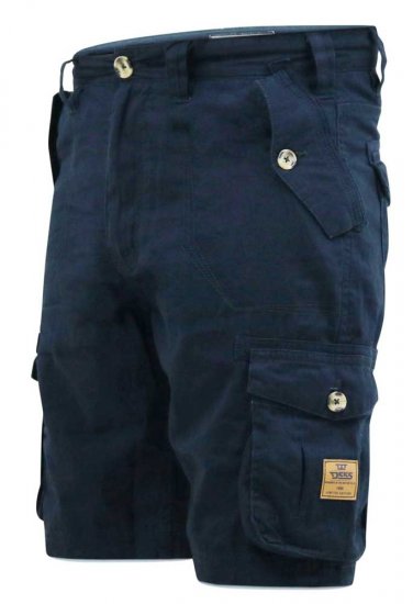 D555 RODNEY Cotton Cargo Shorts Navy - Pantaloni scurți - Pantaloni Scurți Mărimi mari Bărbați 