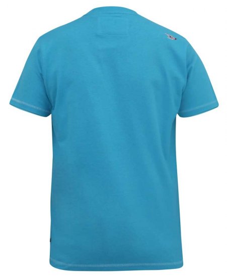D555 AARON Surfers Paradise Printed Crew Neck T-Shirt Turquoise - Tricouri - Tricouri Bărbați Mărimi Mari