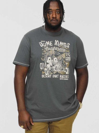 D555 BENNETT Dune Kings Buggy Printed Crew Neck T-Shirt Khaki - Tricouri - Tricouri Bărbați Mărimi Mari