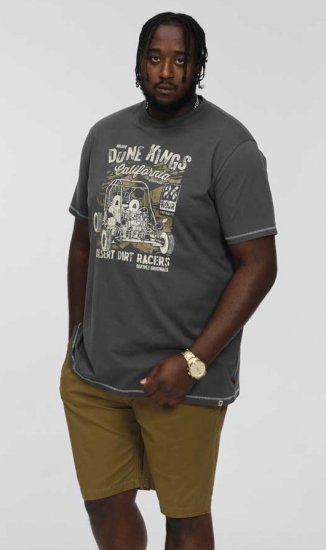 D555 BENNETT Dune Kings Buggy Printed Crew Neck T-Shirt Khaki - Tricouri - Tricouri Bărbați Mărimi Mari