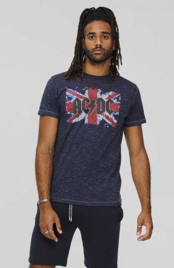 D555 DENNIS Official AC/DC Printed Crew Neck T-Shirt Navy Reno - Tricouri - Tricouri Bărbați Mărimi Mari