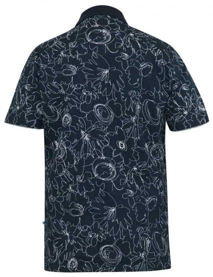 D555 ROLAND Printed Polo Shirt Navy - Tricouri polo - Tricouri Polo Bărbați Mărimi Mari