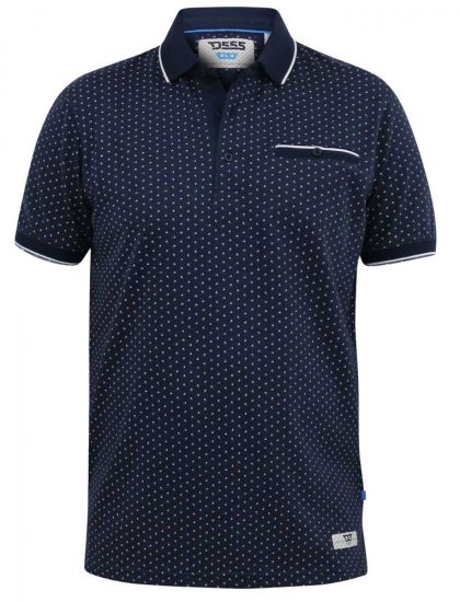 D555 DARWIN AO Printed Polo Shirt Navy - Tricouri polo - Tricouri Polo Bărbați Mărimi Mari
