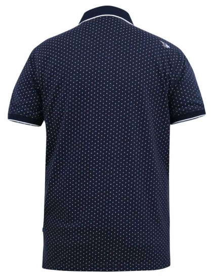 D555 DARWIN AO Printed Polo Shirt Navy - Tricouri polo - Tricouri Polo Bărbați Mărimi Mari