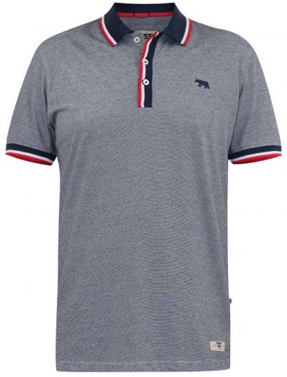 D555 BAYTON 2 Fine Stripe Jersey Polo Grey - Tricouri polo - Tricouri Polo Bărbați Mărimi Mari