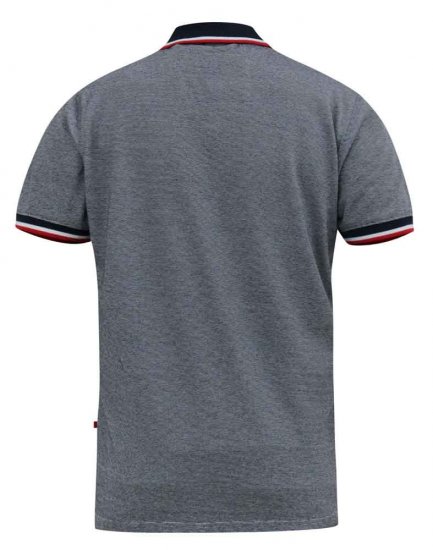 D555 BAYTON 2 Fine Stripe Jersey Polo Grey - Tricouri polo - Tricouri Polo Bărbați Mărimi Mari
