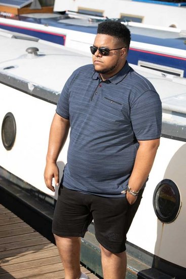 D555 FOXLEY Pique Reno Polo Navy - Tricouri polo - Tricouri Polo Bărbați Mărimi Mari