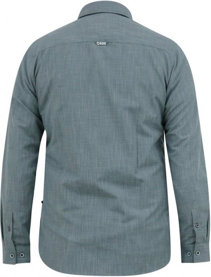 D555 RADCLIFFE Cross Hatch Soft Touch Slub Long Sleeve Shirt With Chest Patch Pocket Charcoal - Cămăși - Cămăși Bărbați Mărimi Mari