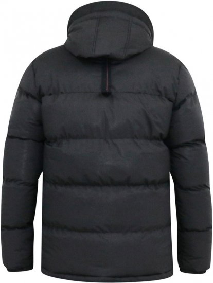 D555 DOMENIC Quilted Puffer Jacket With Half Micro Fleece Lining And Hood Black - Geci - Geci Bărbați Mărimi Mari
