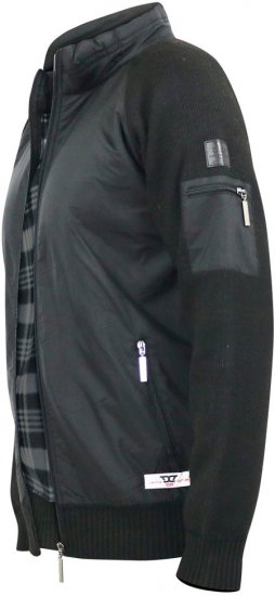 D555 MARSDEN Hybrid Knitted Jacket With Bonded Fleece Lining Black - Geci - Geci Bărbați Mărimi Mari