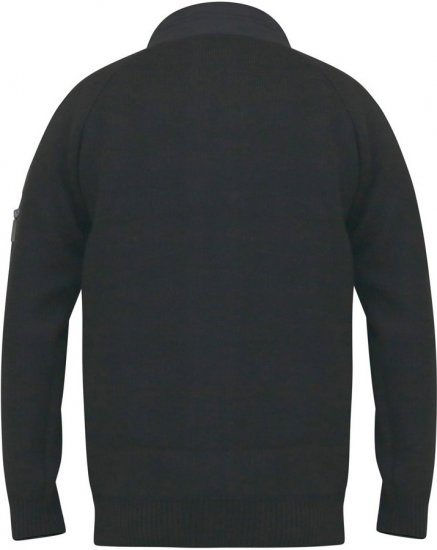 D555 MARSDEN Hybrid Knitted Jacket With Bonded Fleece Lining Black - Geci - Geci Bărbați Mărimi Mari