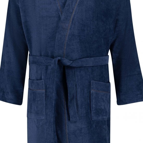 Adamo 149014 Halat de baie din velur Bleumarin - Lenjerie intimă & costum baie - Lenjerie Intimă Bărbați Mărimi Mari