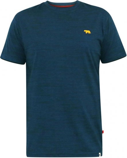 D555 ORSTON Reno Fabric Crew Neck T-Shirt With Chest Embroidery Blue Reno - Tricouri - Tricouri Bărbați Mărimi Mari