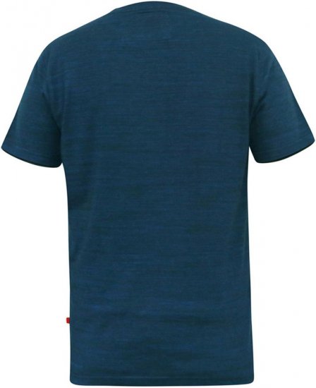 D555 ORSTON Reno Fabric Crew Neck T-Shirt With Chest Embroidery Blue Reno - Tricouri - Tricouri Bărbați Mărimi Mari