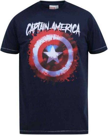 D555 ROGERS Official Captain America Printed T-Shirt Dark Navy - Tricouri - Tricouri Bărbați Mărimi Mari