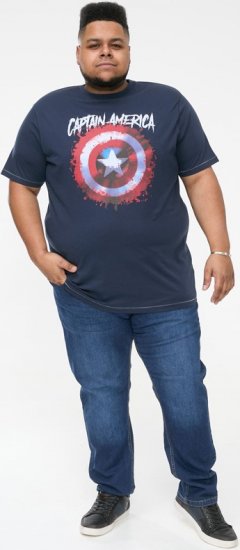 D555 ROGERS Official Captain America Printed T-Shirt Dark Navy - Tricouri - Tricouri Bărbați Mărimi Mari