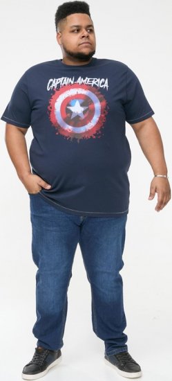 D555 ROGERS Official Captain America Printed T-Shirt Dark Navy - Tricouri - Tricouri Bărbați Mărimi Mari