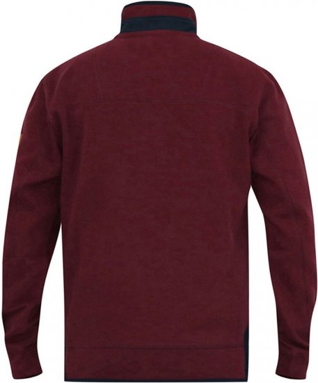 D555 HIRALDO Quarter Neck Pique Fleece Sweatshirt With Chest Embroidery Red - Pulovere & hanorace - Pulovere & Hanorace Bărbați Mărimi Mari