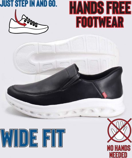 D555 Carlisle 2 Kingsize Hands Free Shoes Black - Bărbați pantofi 40-52 - 
