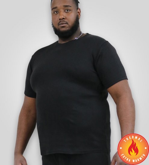 D555 Motherwell Thermal Short Sleeve T-Shirt Black - Lenjerie intimă & costum baie - Lenjerie Intimă Bărbați Mărimi Mari